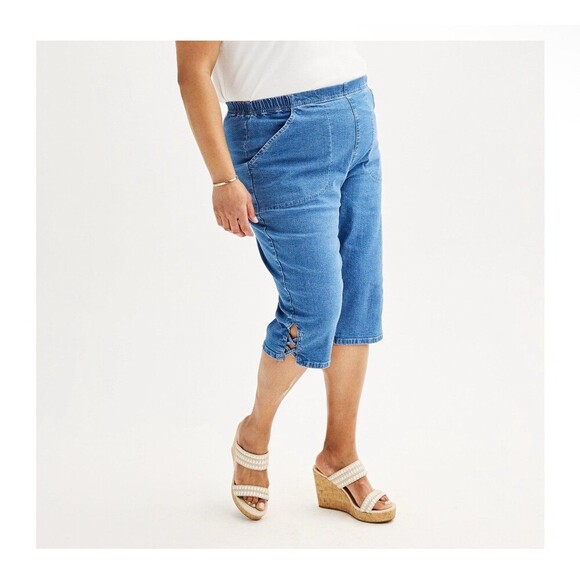 New Croft & Barrow Women’s Mid Rise Pull On Jeans PL Lot Of 3 Asst Colors NWT - Picture 2 of 5